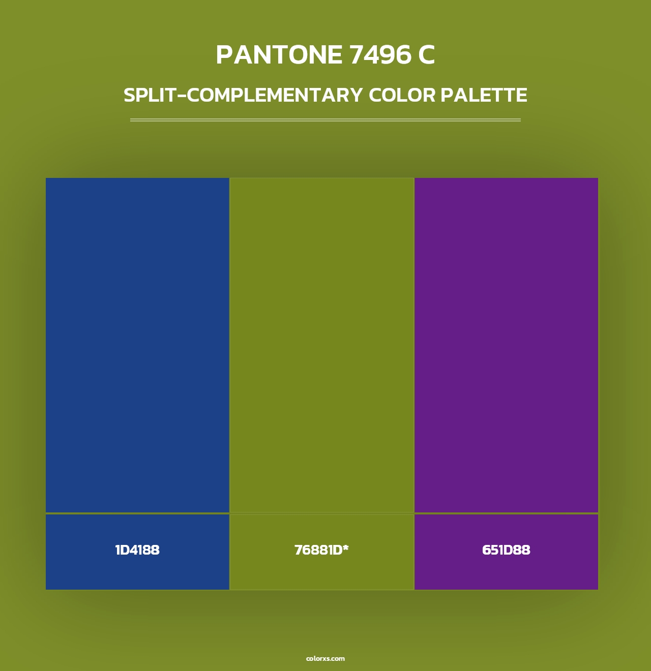 PANTONE 7496 C - Split-Complementary Color Palette