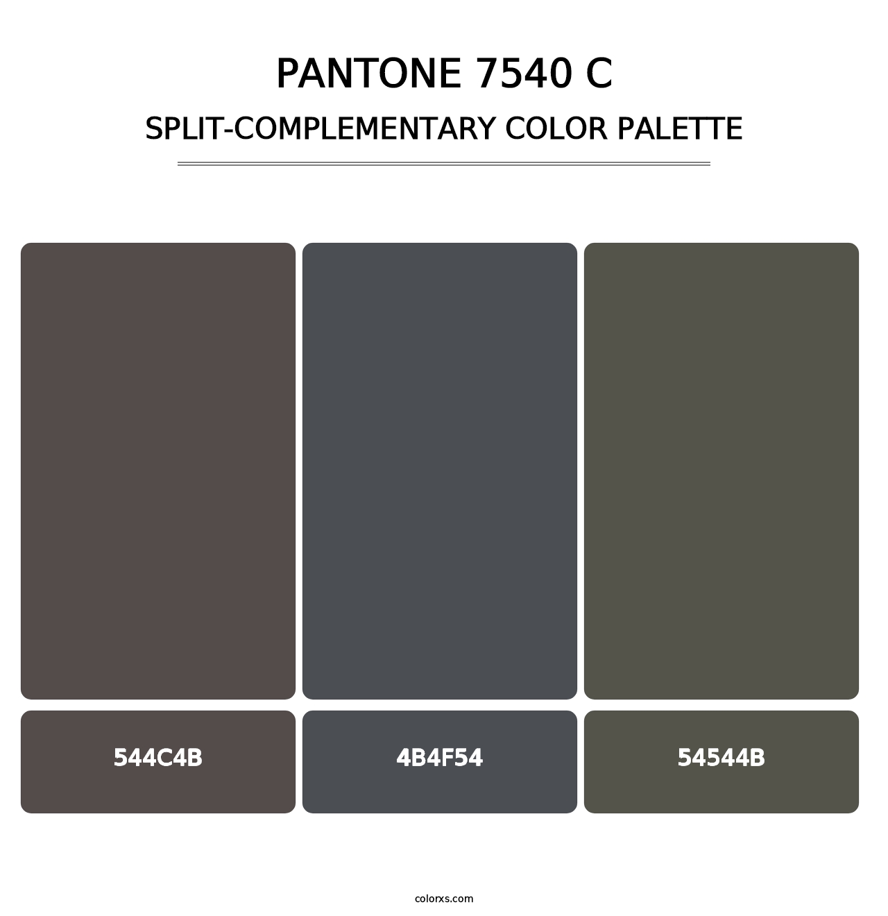 PANTONE 7540 C - Split-Complementary Color Palette