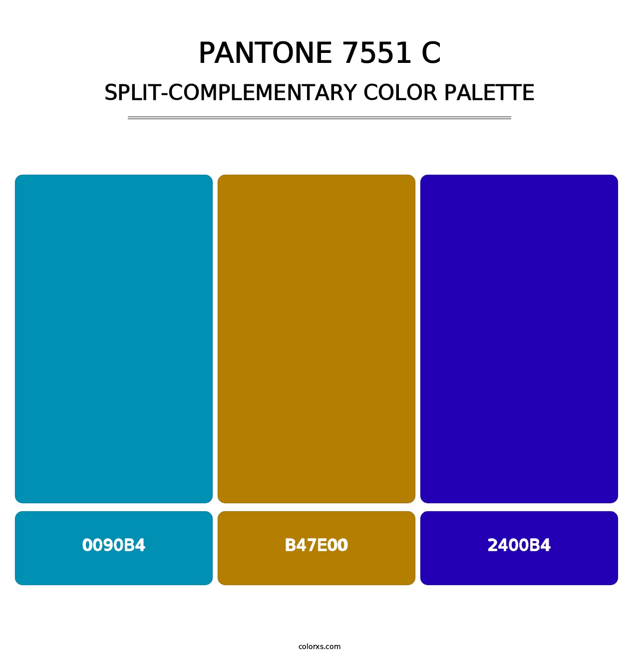 PANTONE 7551 C - Split-Complementary Color Palette