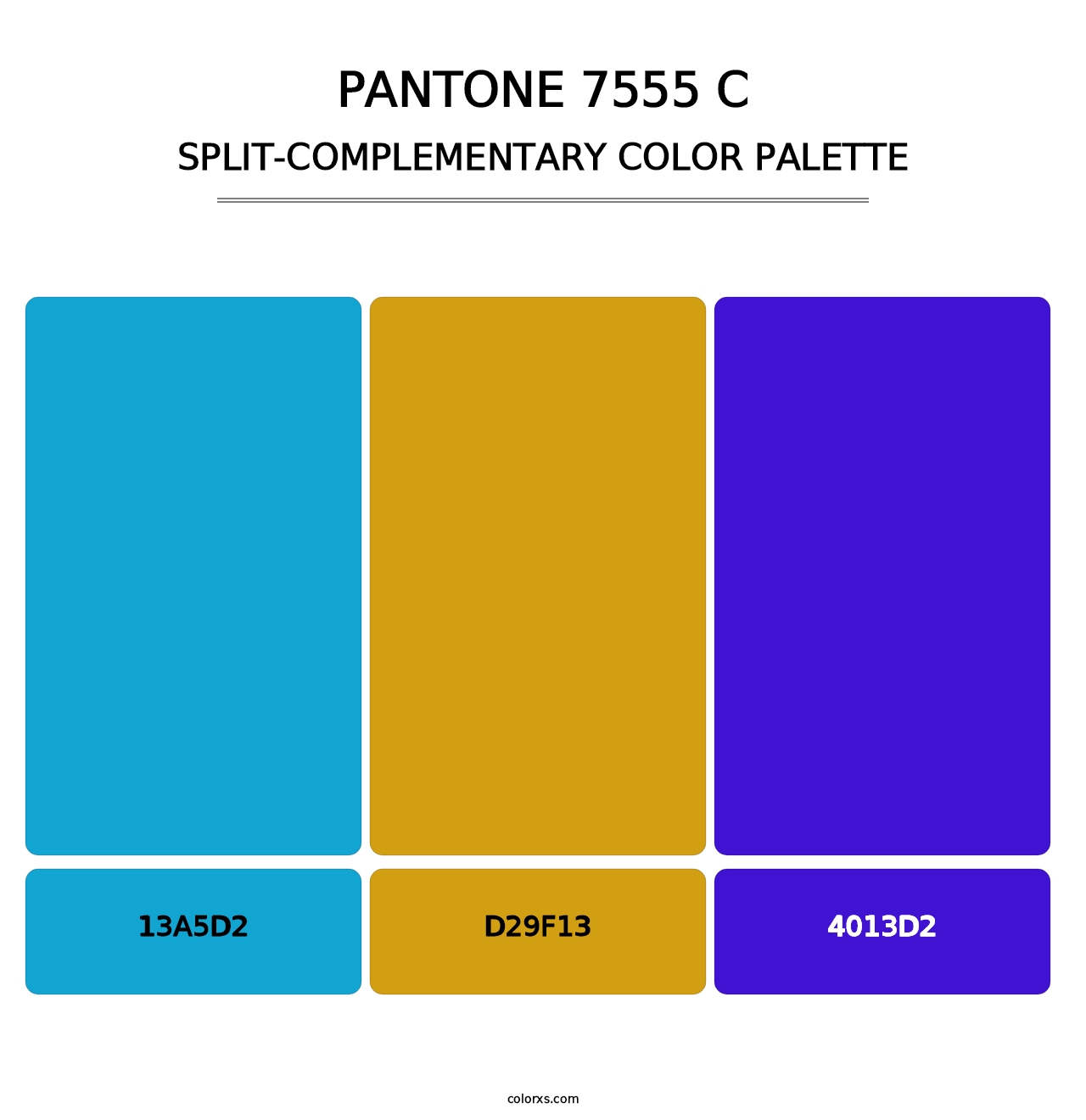 PANTONE 7555 C - Split-Complementary Color Palette