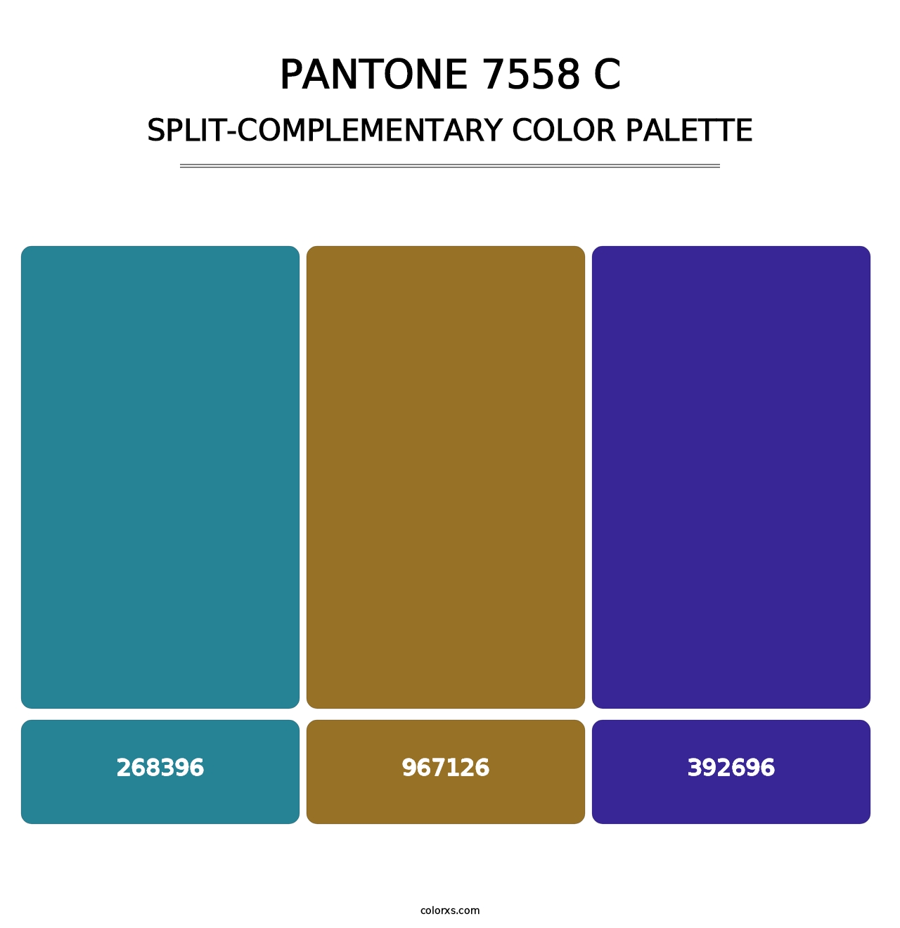 PANTONE 7558 C - Split-Complementary Color Palette