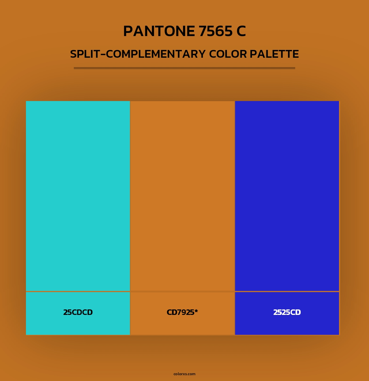 PANTONE 7565 C - Split-Complementary Color Palette