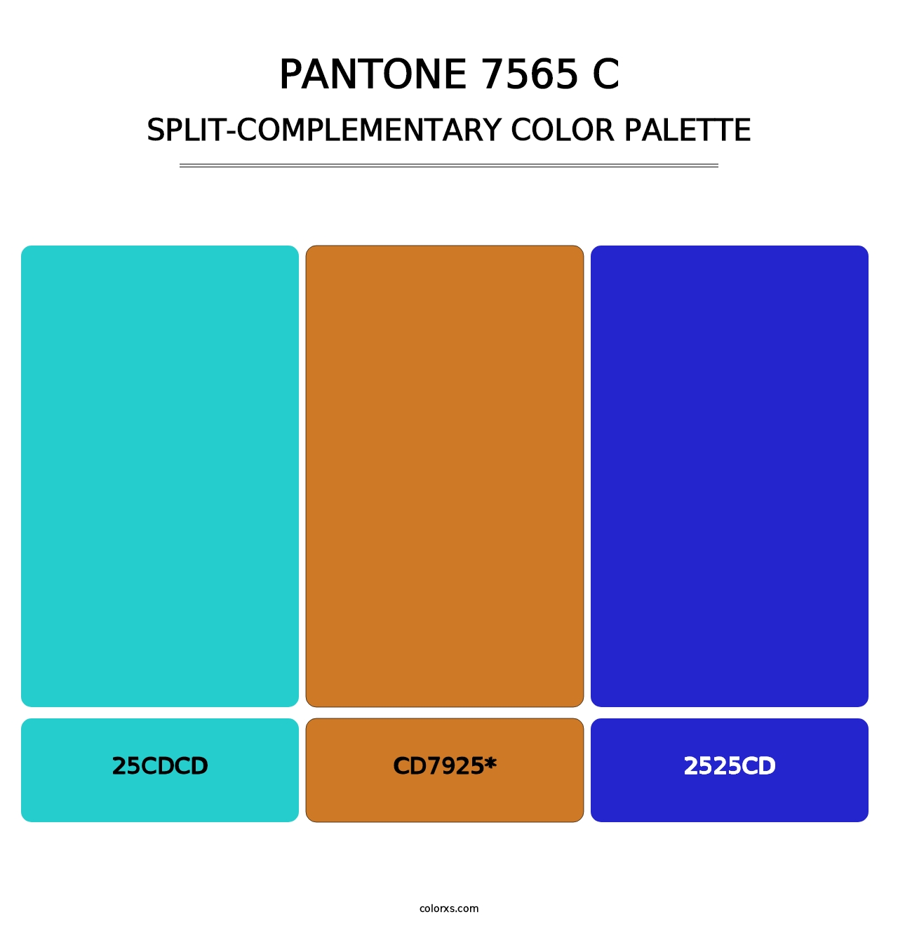PANTONE 7565 C - Split-Complementary Color Palette