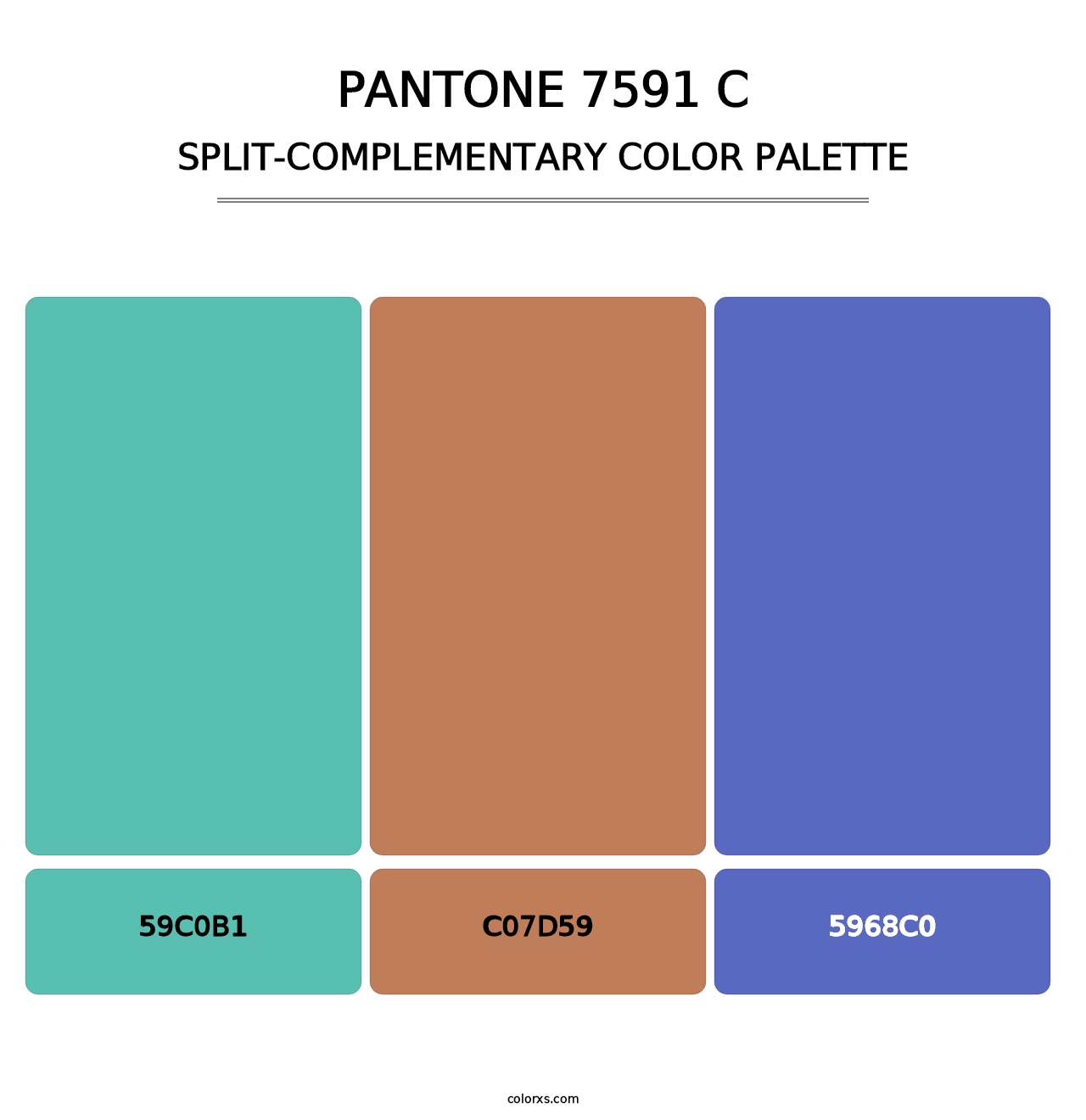 PANTONE 7591 C - Split-Complementary Color Palette