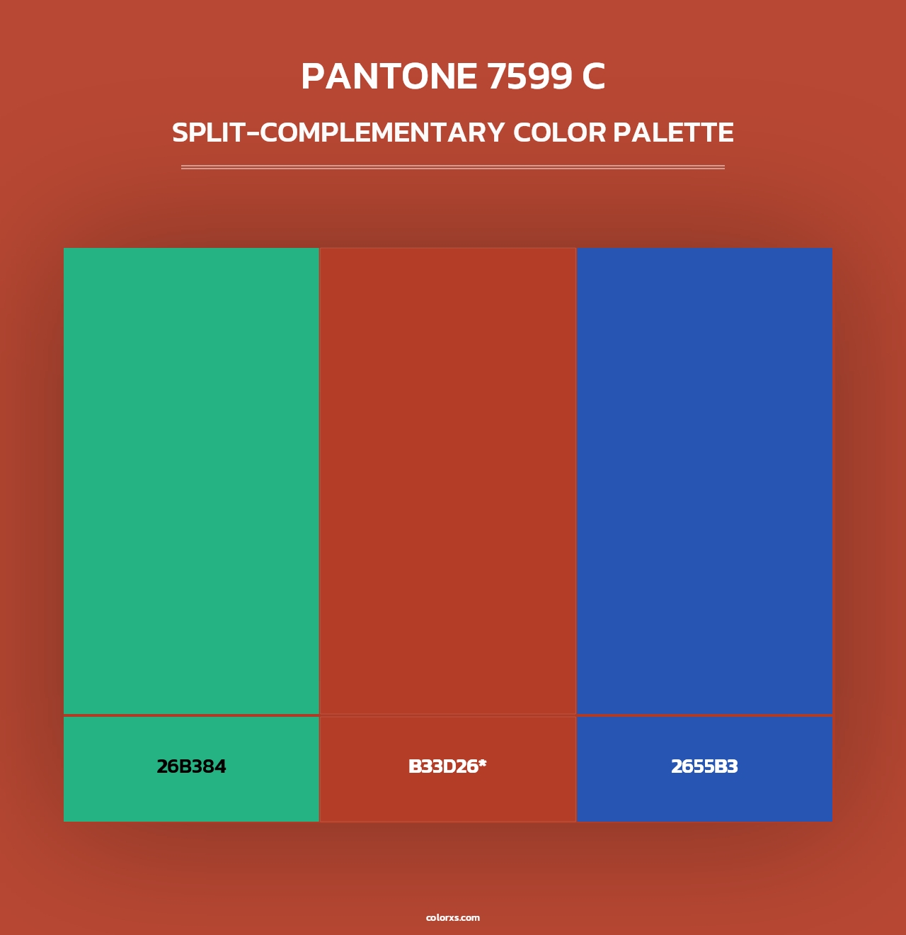 PANTONE 7599 C - Split-Complementary Color Palette
