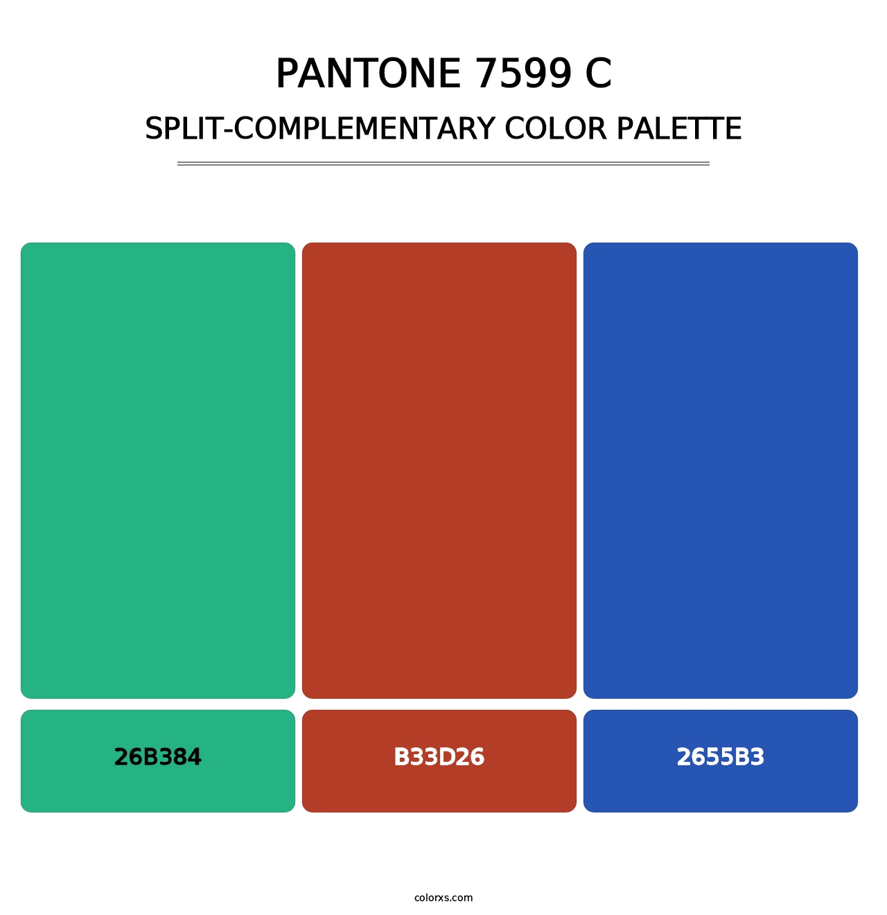 PANTONE 7599 C - Split-Complementary Color Palette