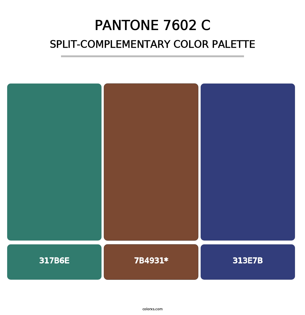 PANTONE 7602 C - Split-Complementary Color Palette
