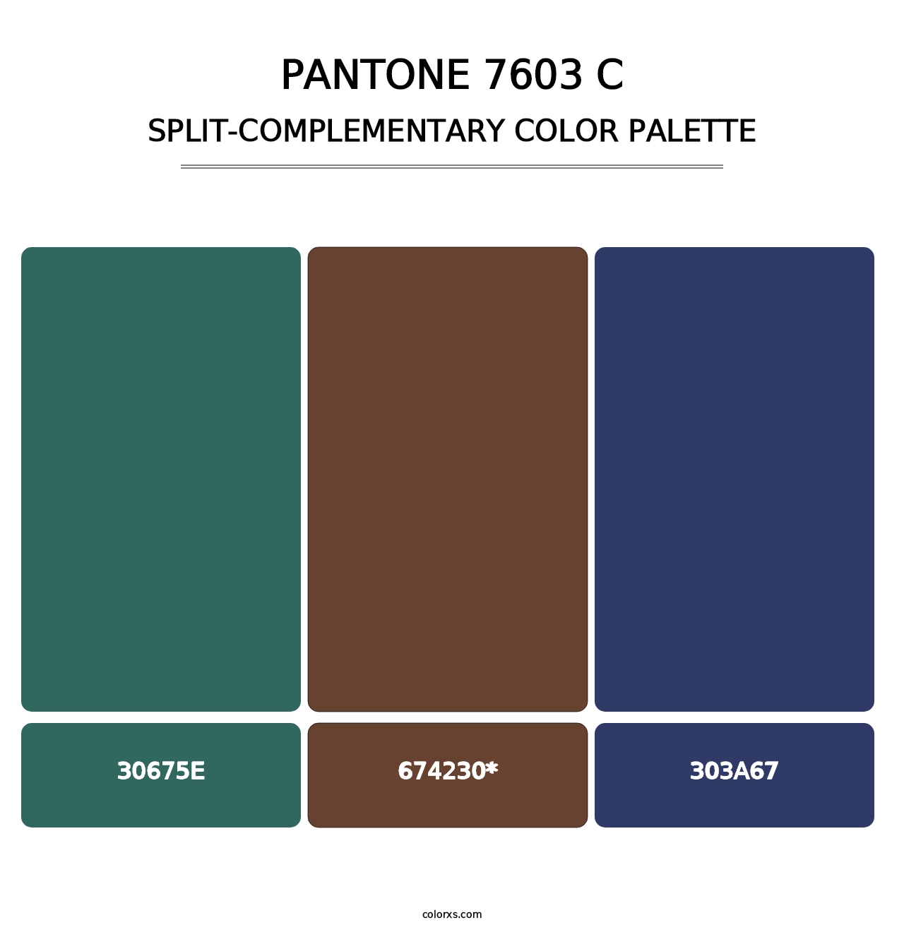 PANTONE 7603 C - Split-Complementary Color Palette