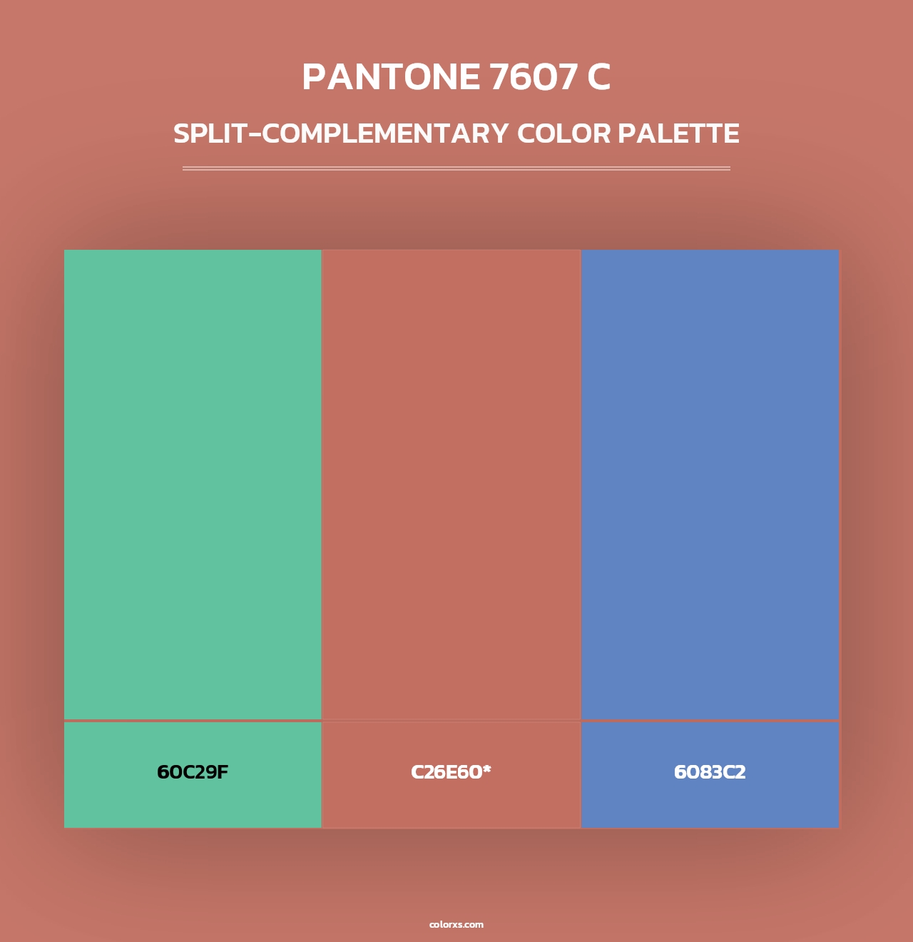 PANTONE 7607 C - Split-Complementary Color Palette