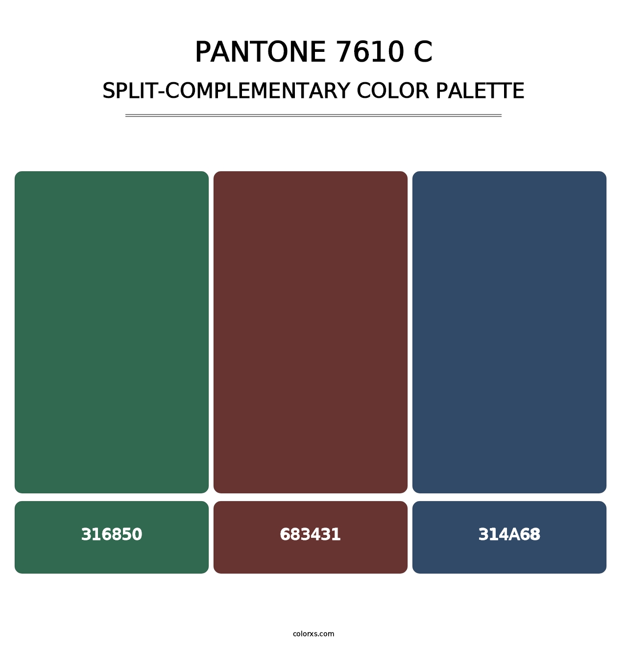 PANTONE 7610 C - Split-Complementary Color Palette