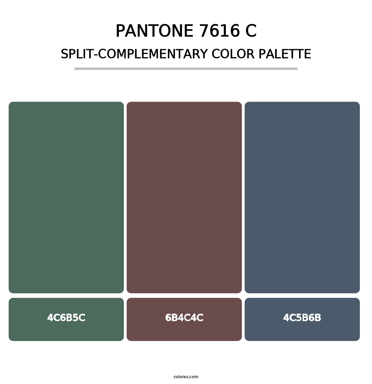 PANTONE 7616 C - Split-Complementary Color Palette