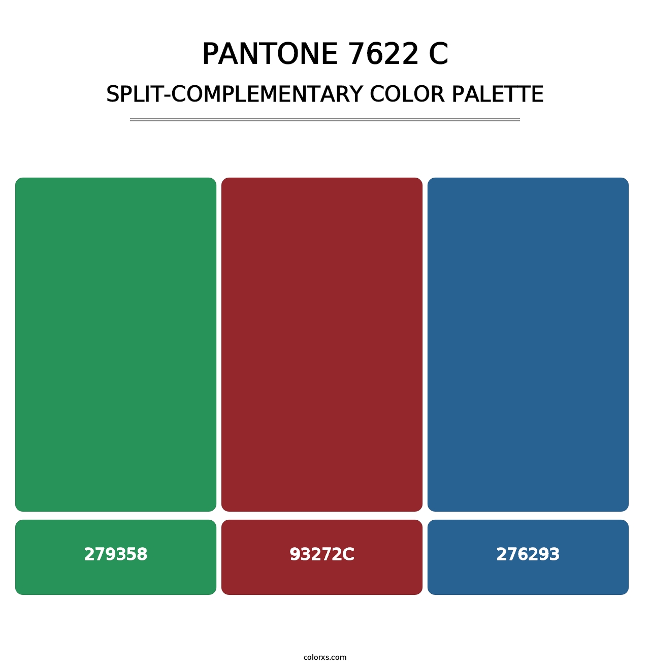 PANTONE 7622 C - Split-Complementary Color Palette