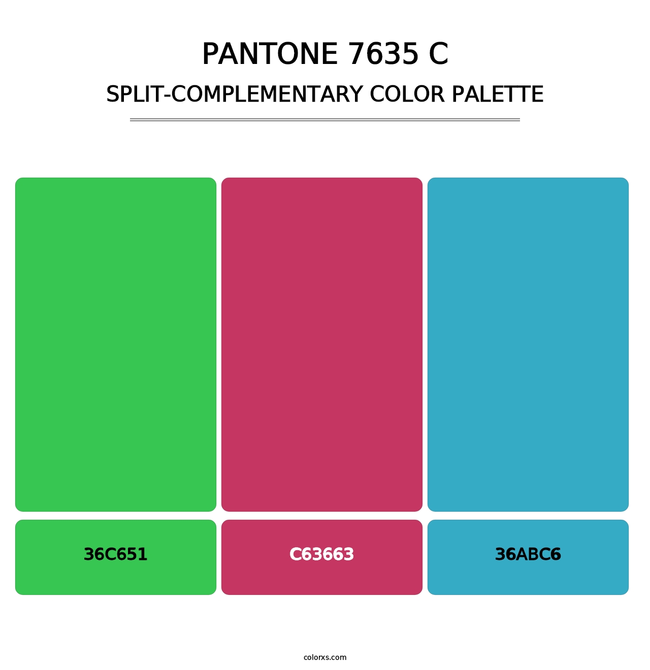 PANTONE 7635 C - Split-Complementary Color Palette