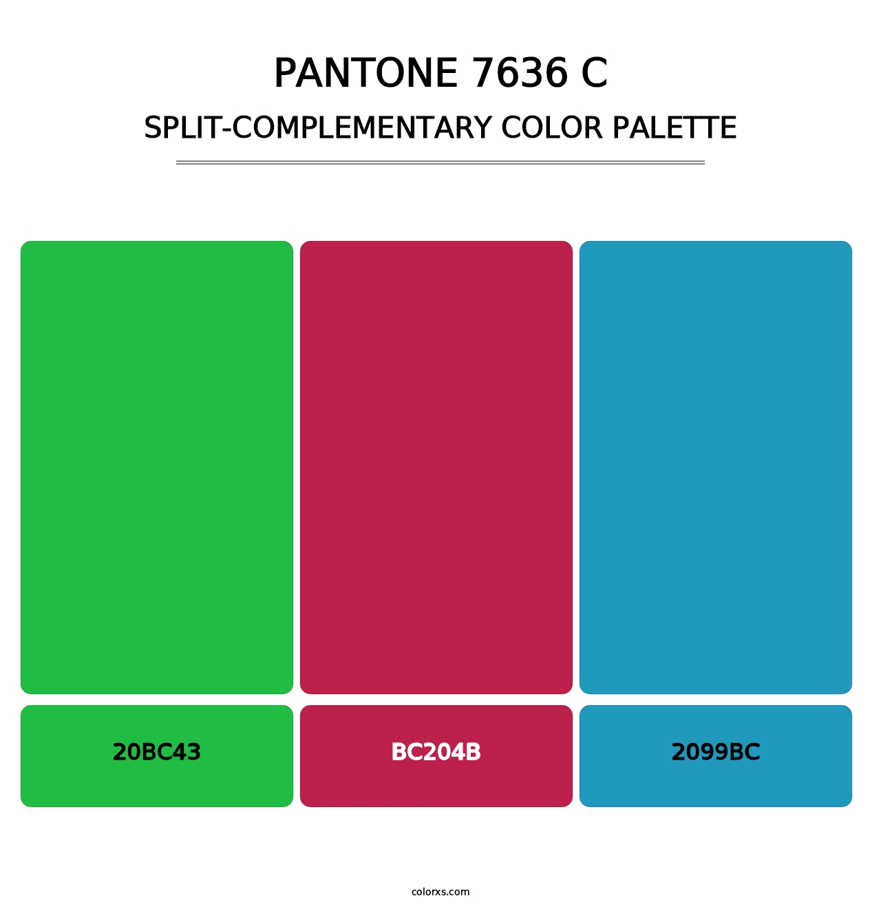 PANTONE 7636 C - Split-Complementary Color Palette