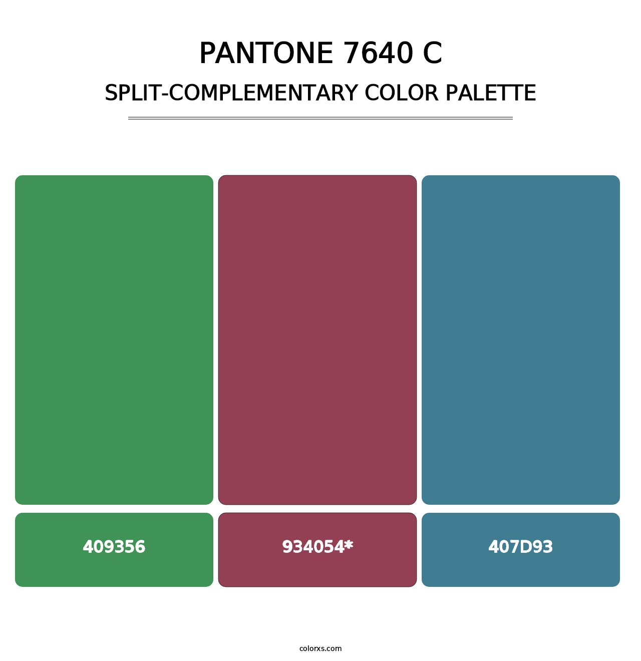 PANTONE 7640 C - Split-Complementary Color Palette