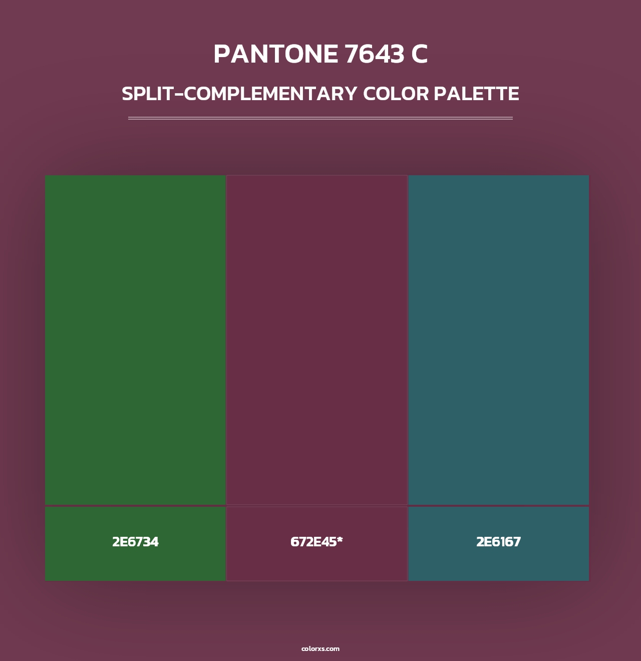 PANTONE 7643 C - Split-Complementary Color Palette