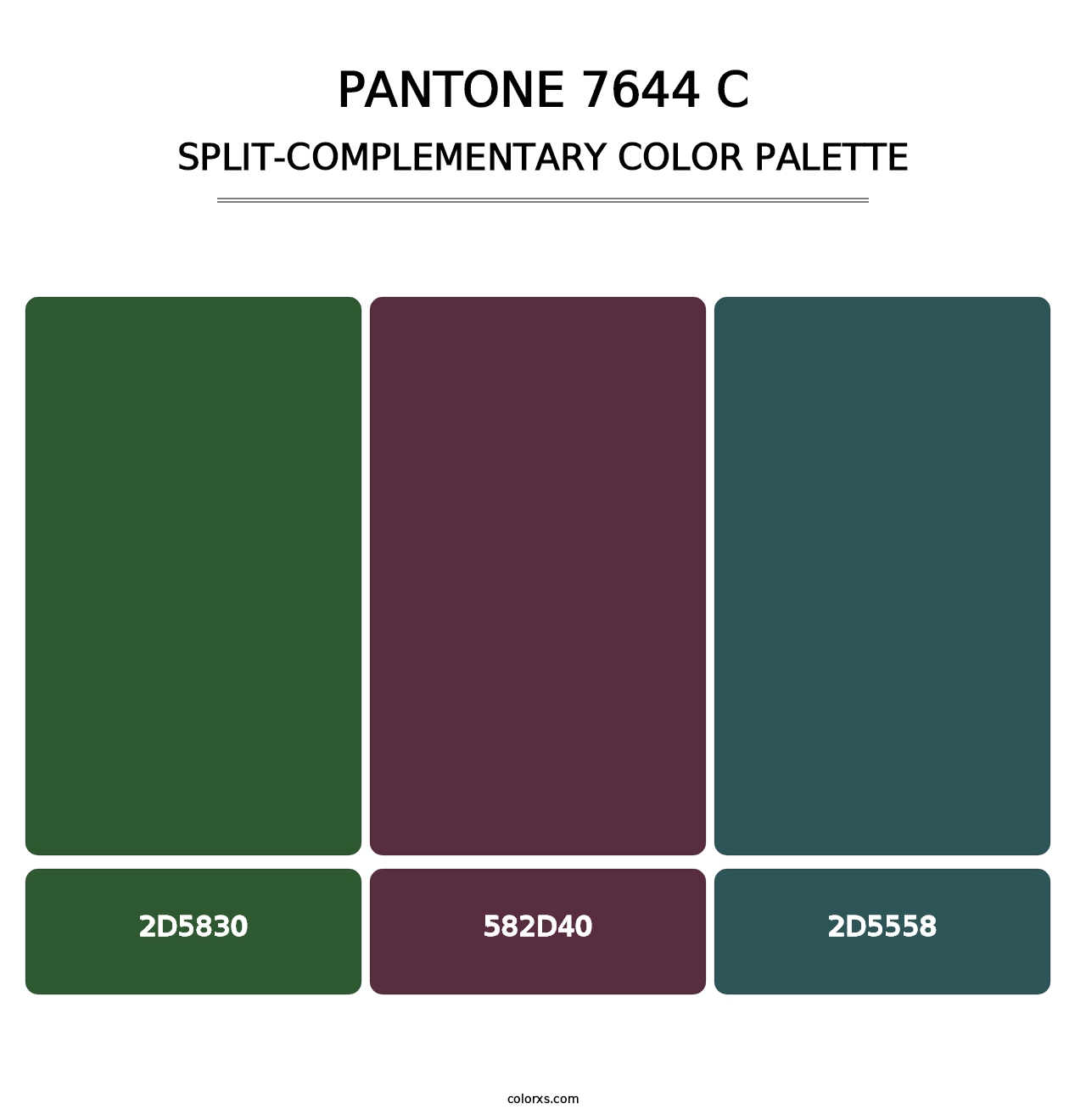 PANTONE 7644 C - Split-Complementary Color Palette