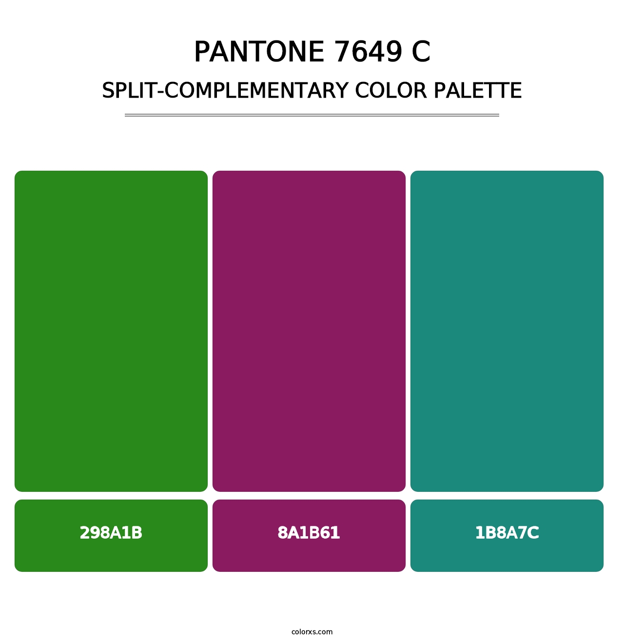 PANTONE 7649 C - Split-Complementary Color Palette