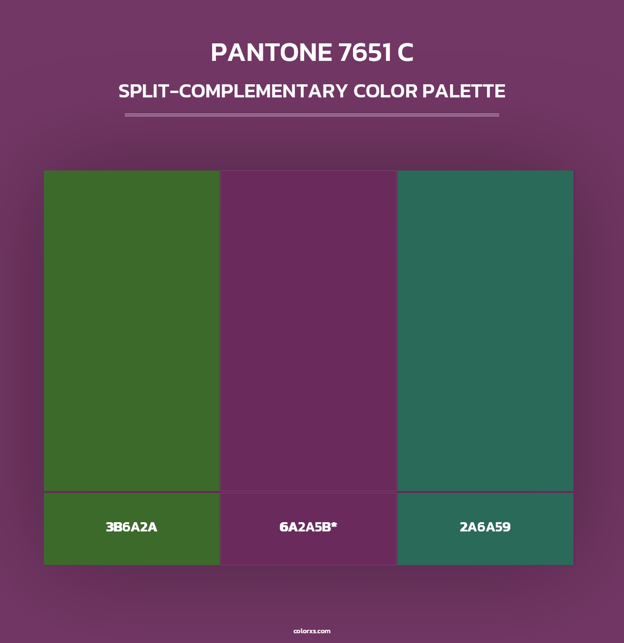 PANTONE 7651 C - Split-Complementary Color Palette
