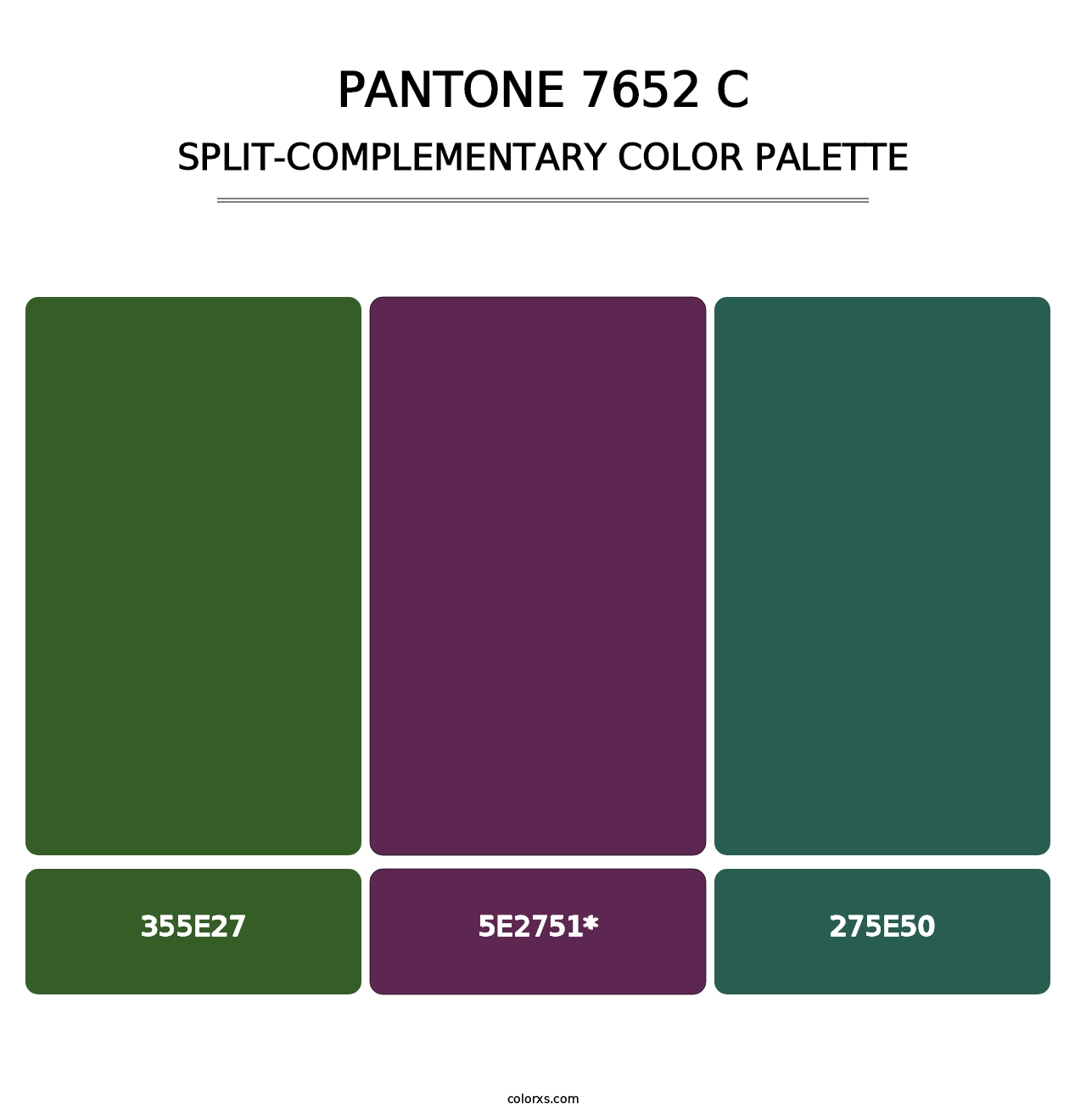 PANTONE 7652 C - Split-Complementary Color Palette