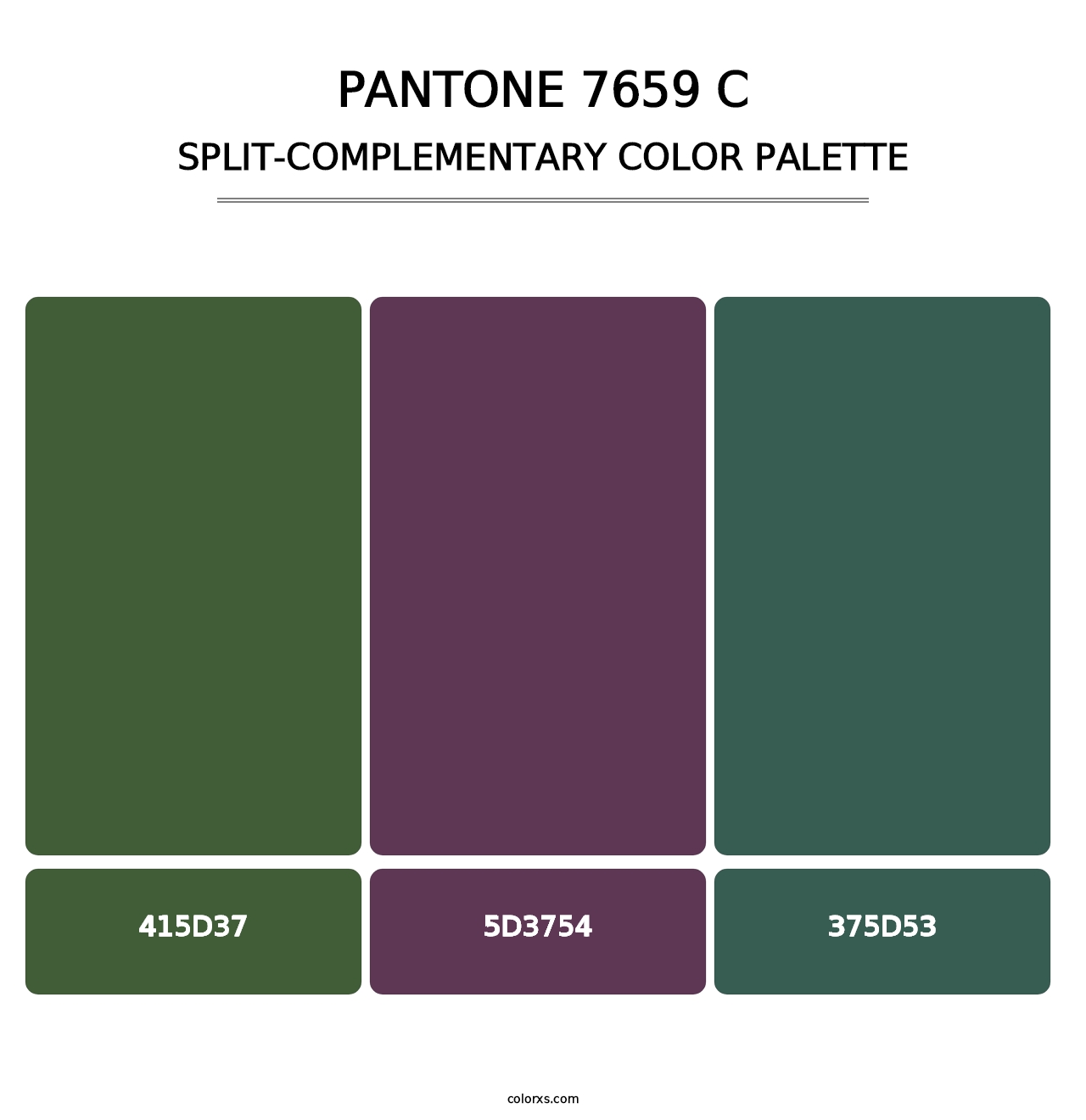 PANTONE 7659 C - Split-Complementary Color Palette