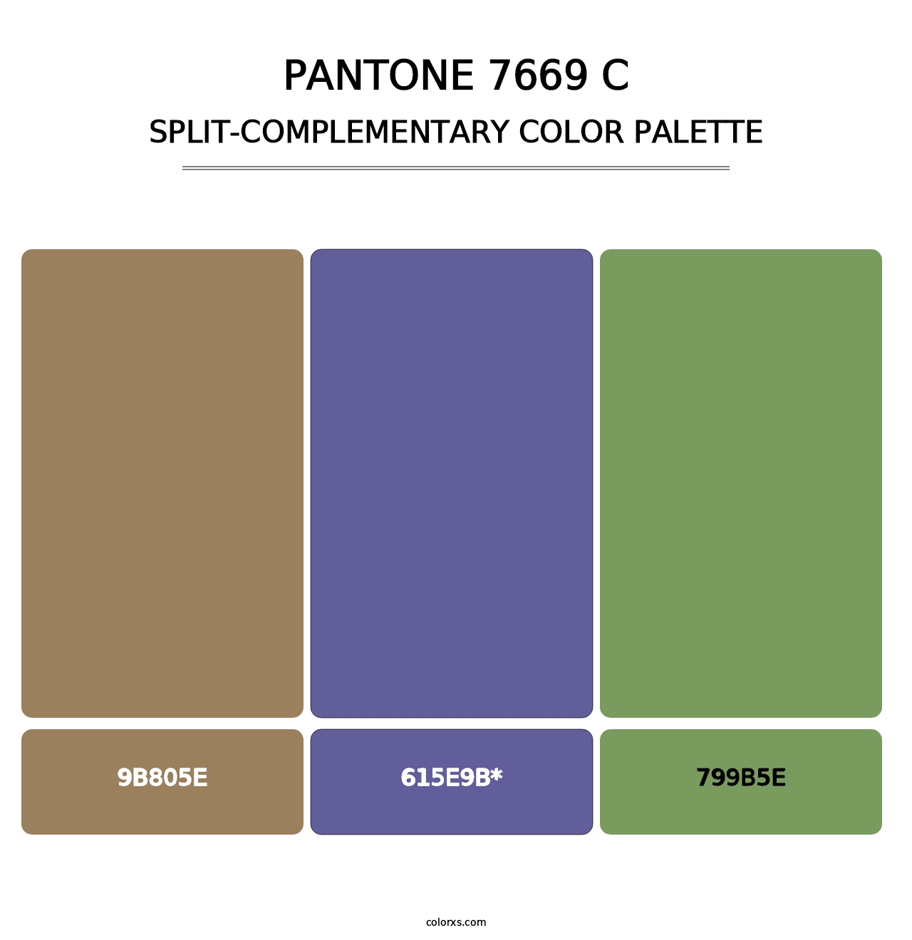 PANTONE 7669 C - Split-Complementary Color Palette