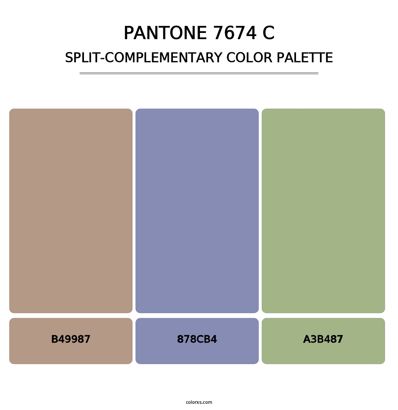 PANTONE 7674 C - Split-Complementary Color Palette