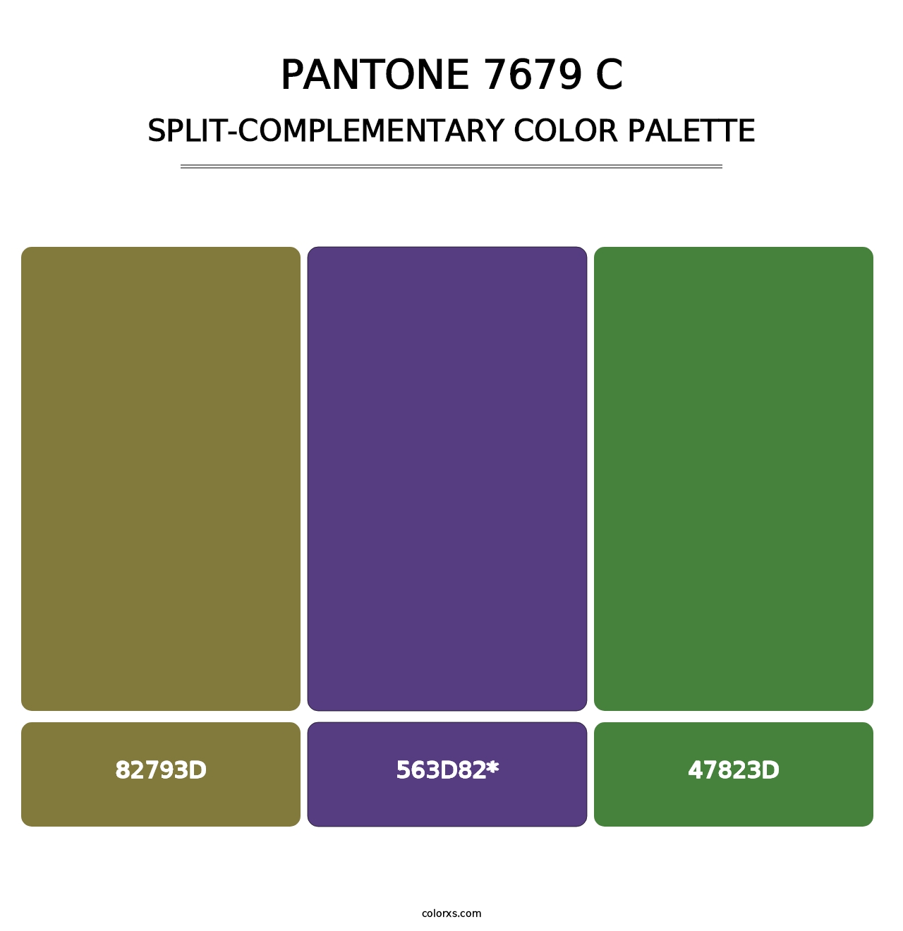 PANTONE 7679 C - Split-Complementary Color Palette