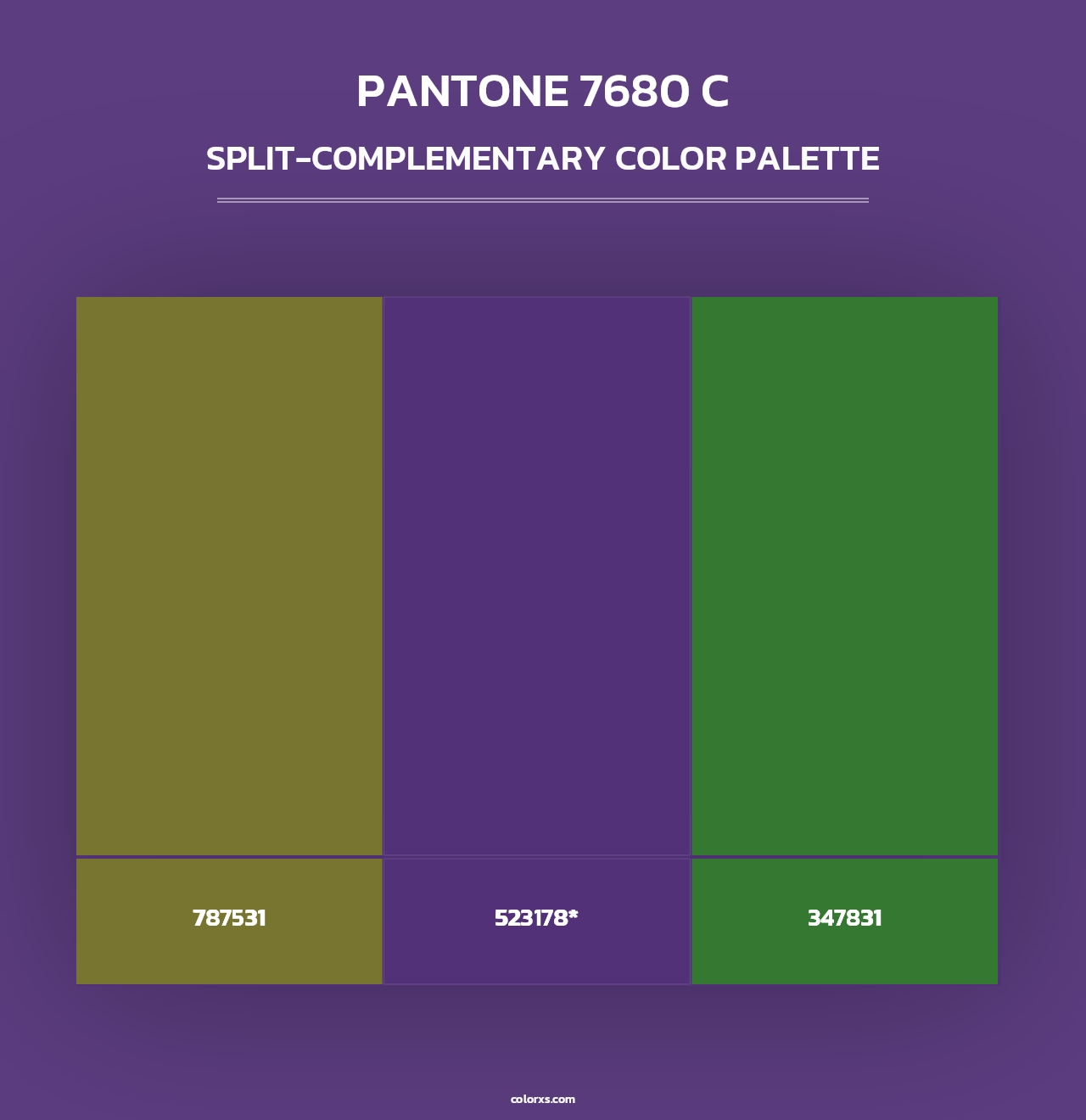 PANTONE 7680 C - Split-Complementary Color Palette