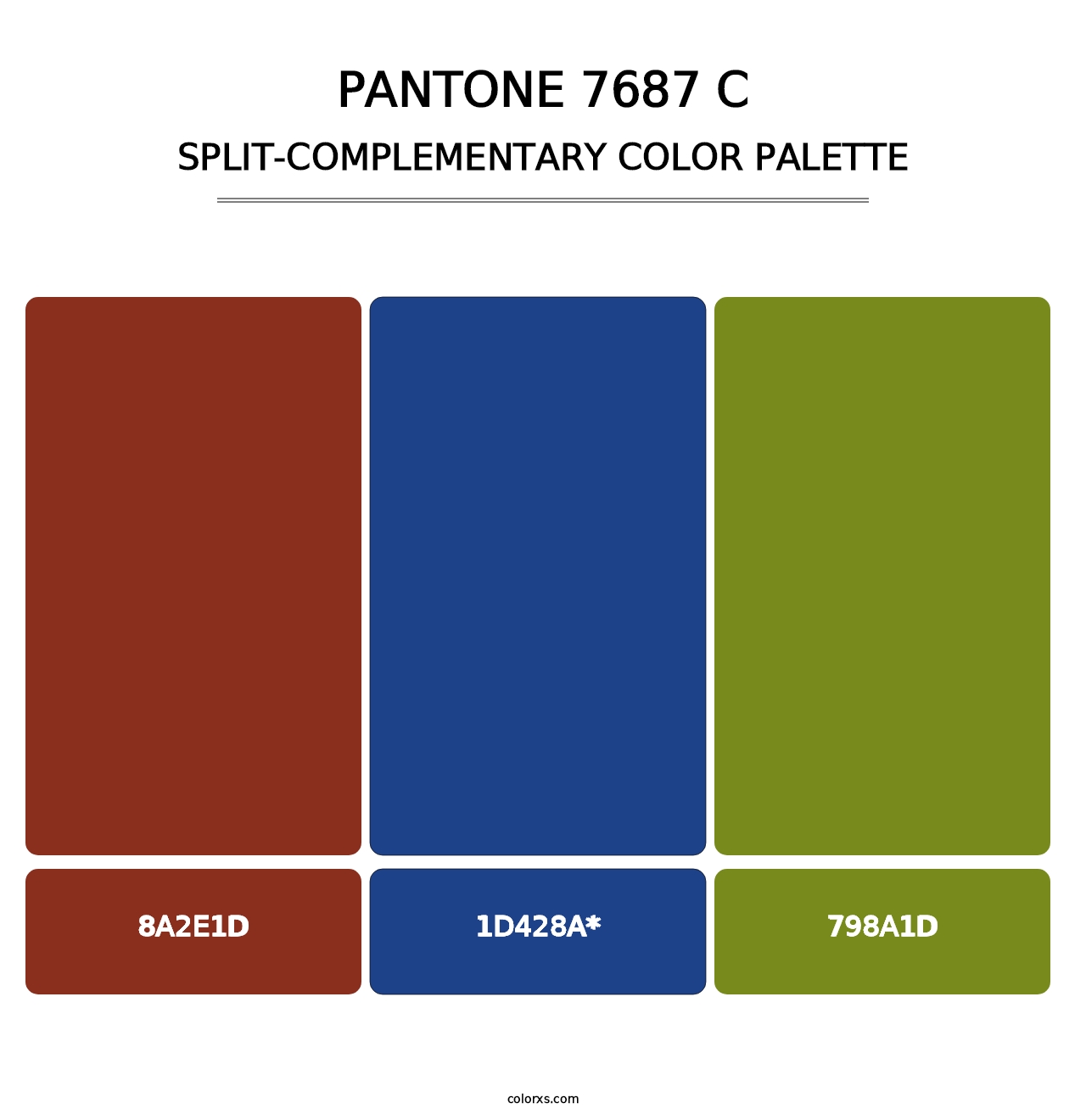 PANTONE 7687 C - Split-Complementary Color Palette
