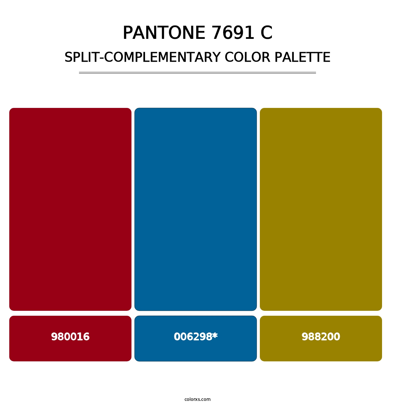 PANTONE 7691 C - Split-Complementary Color Palette