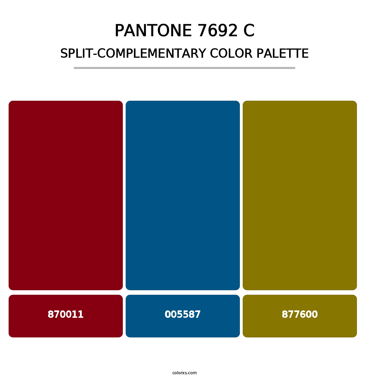 PANTONE 7692 C - Split-Complementary Color Palette