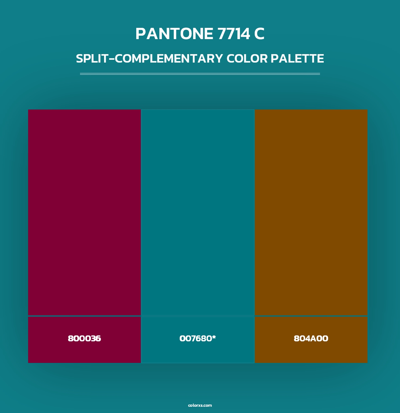 PANTONE 7714 C - Split-Complementary Color Palette