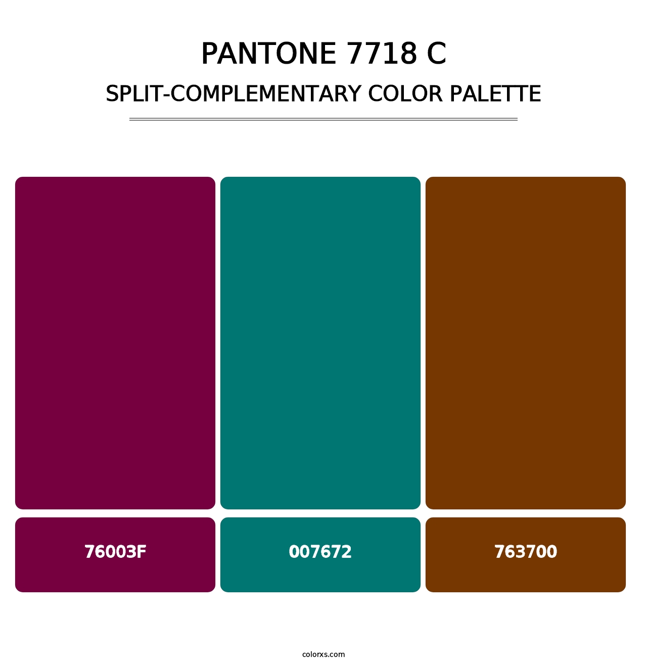 PANTONE 7718 C - Split-Complementary Color Palette