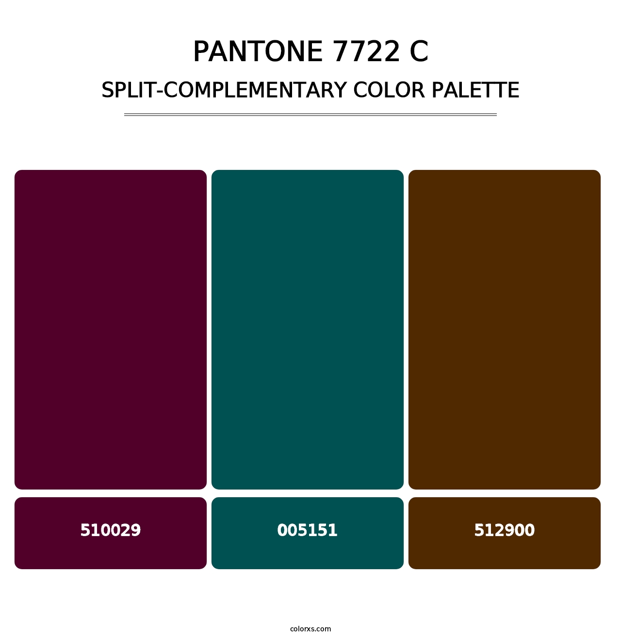 PANTONE 7722 C - Split-Complementary Color Palette