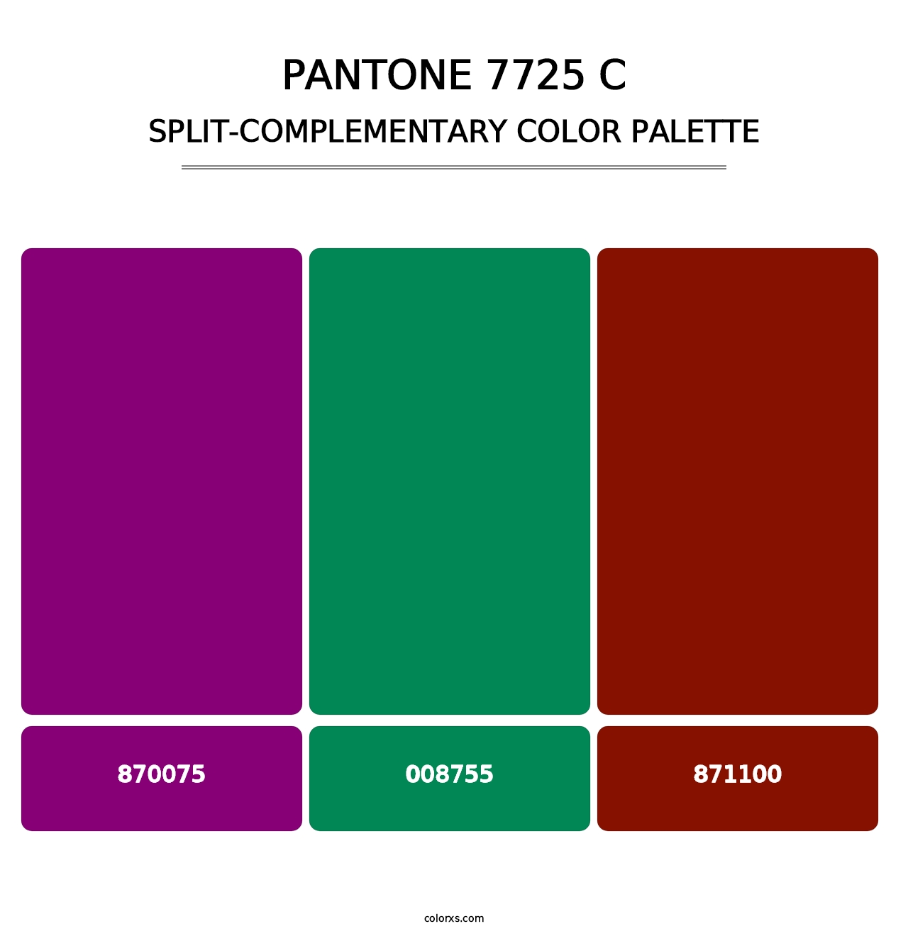 PANTONE 7725 C - Split-Complementary Color Palette