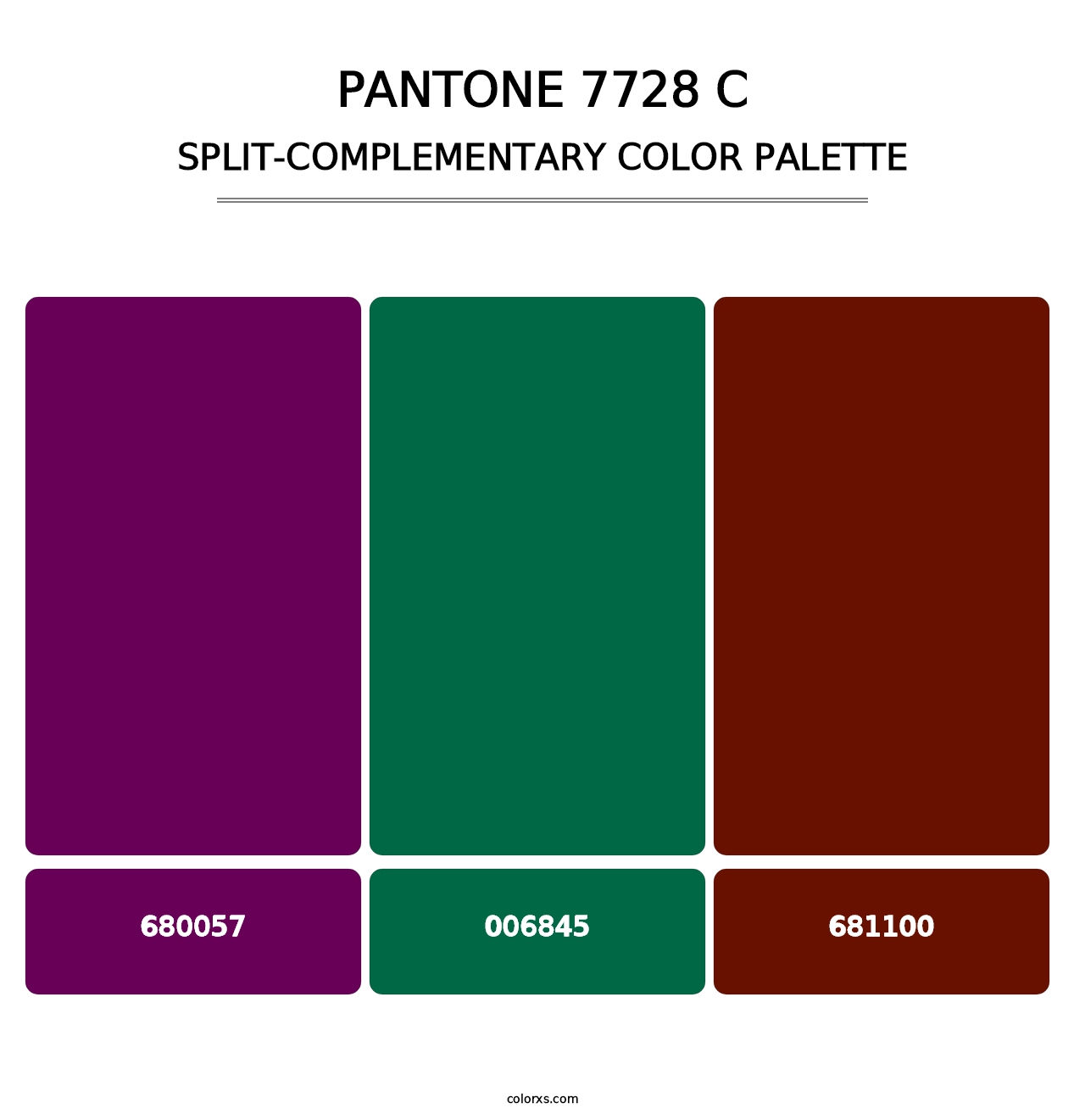 PANTONE 7728 C - Split-Complementary Color Palette