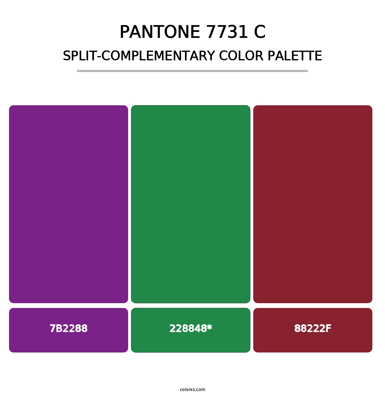 PANTONE 7731 C - Split-Complementary Color Palette