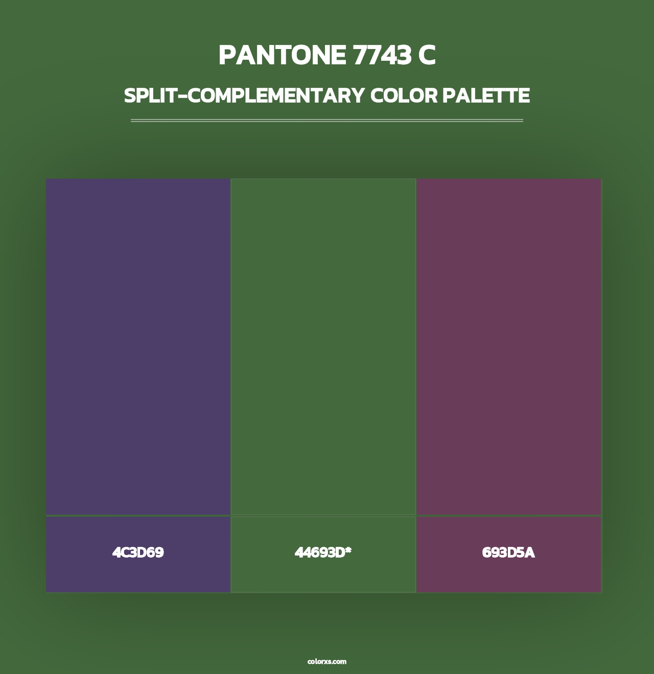 PANTONE 7743 C - Split-Complementary Color Palette