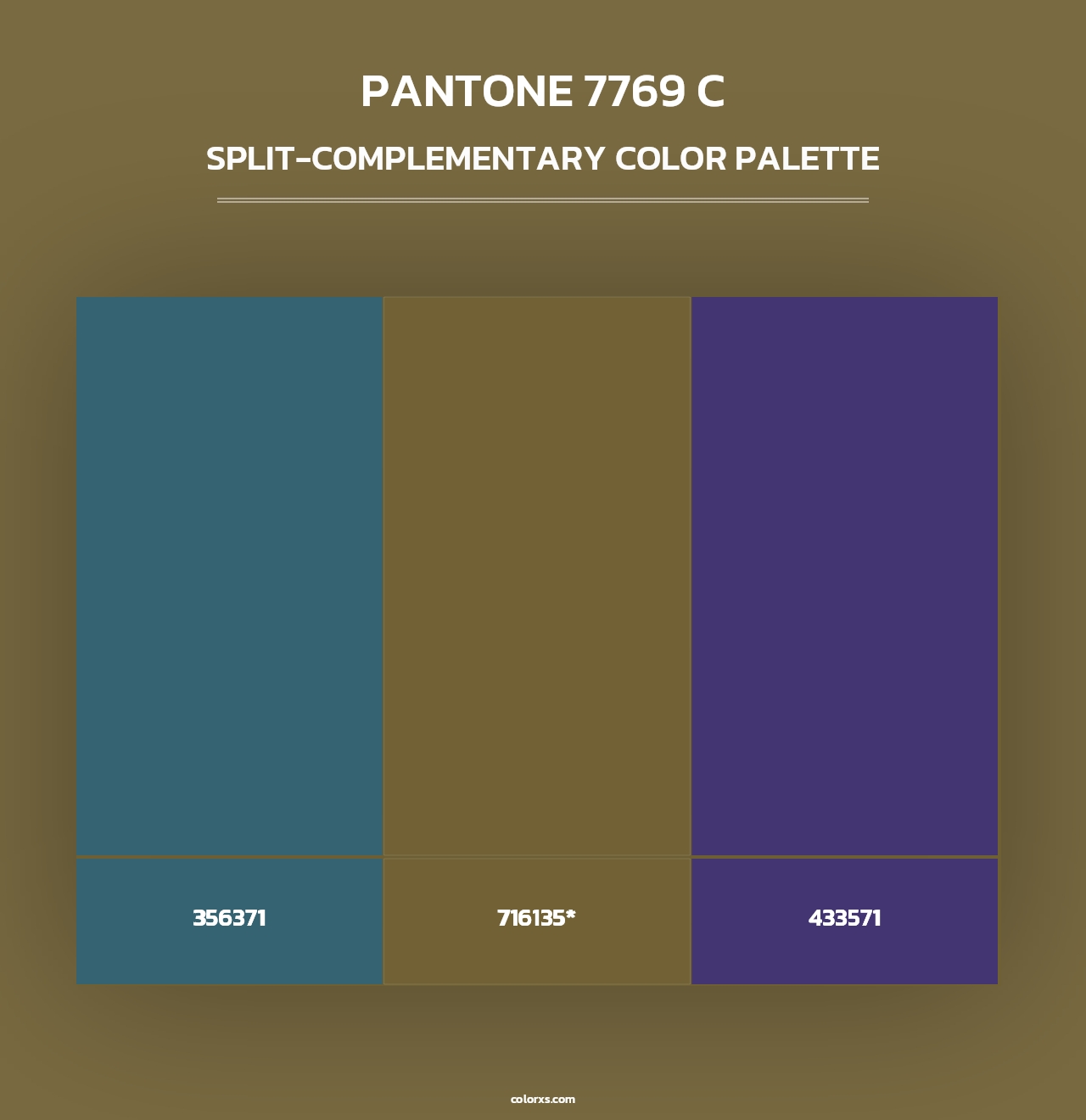 PANTONE 7769 C - Split-Complementary Color Palette