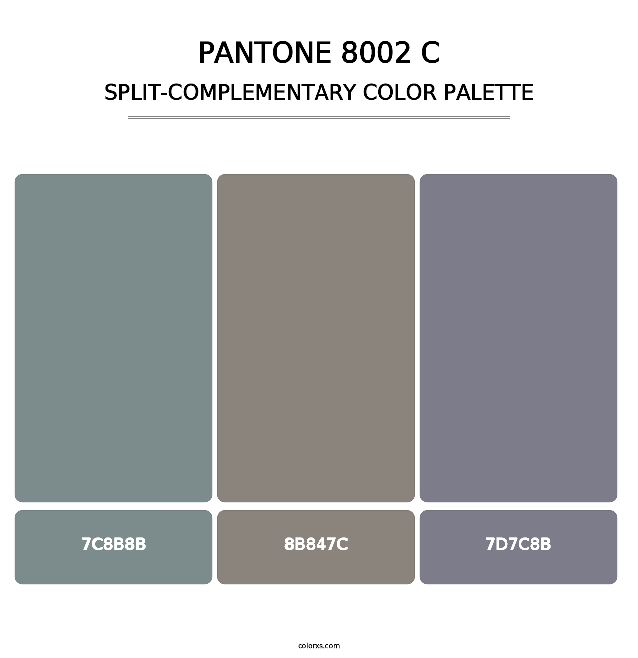 PANTONE 8002 C - Split-Complementary Color Palette