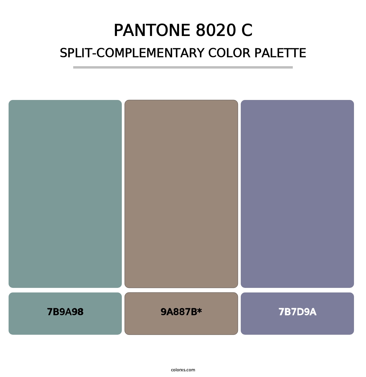 PANTONE 8020 C - Split-Complementary Color Palette