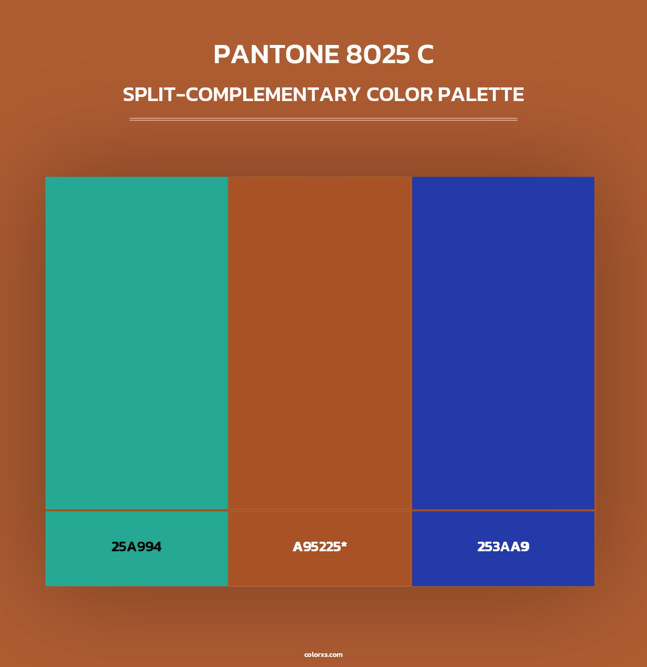 PANTONE 8025 C - Split-Complementary Color Palette
