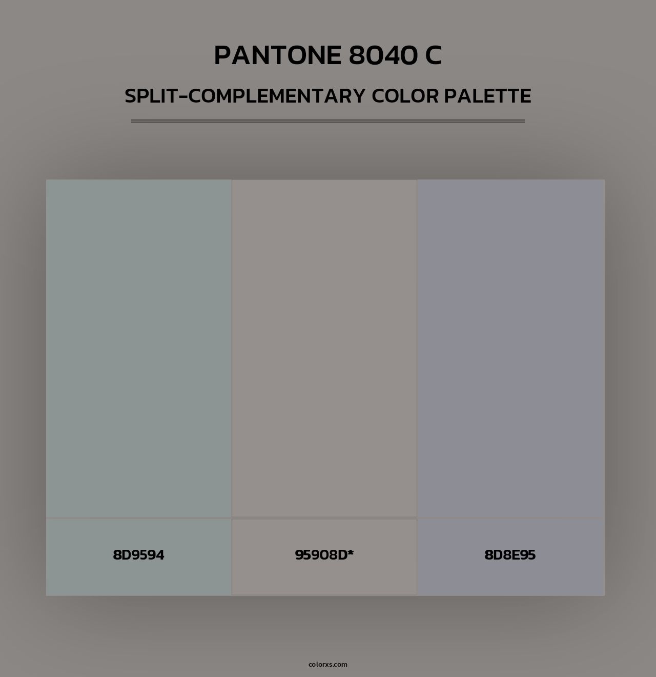 PANTONE 8040 C - Split-Complementary Color Palette