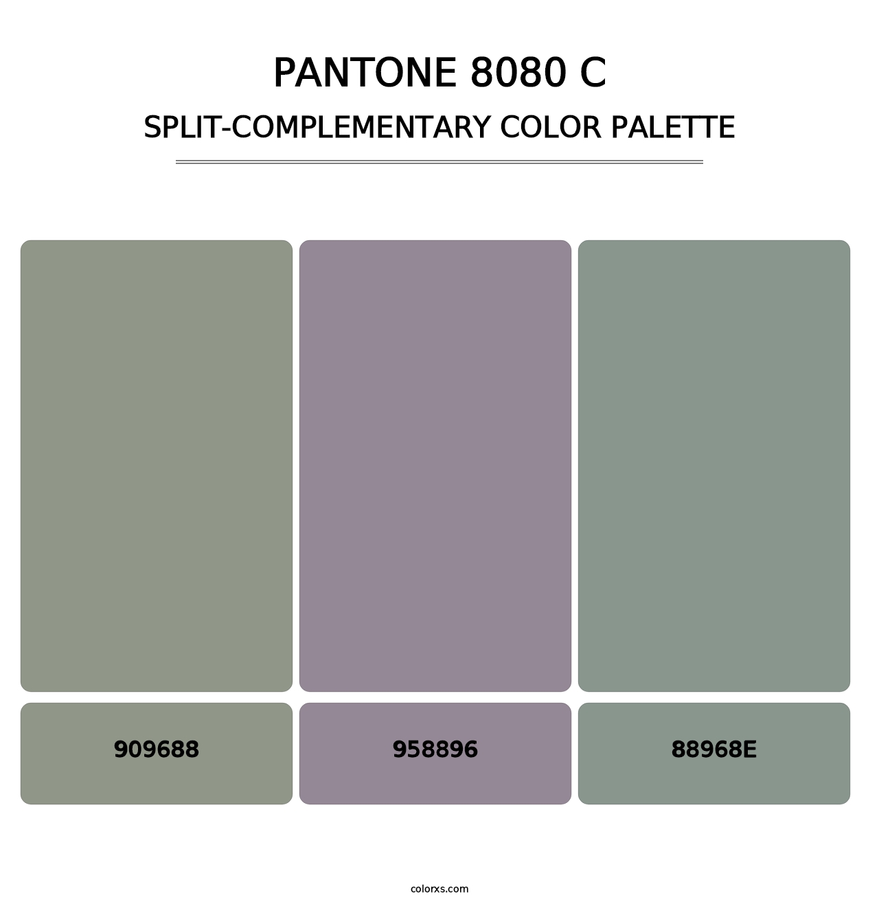 PANTONE 8080 C - Split-Complementary Color Palette