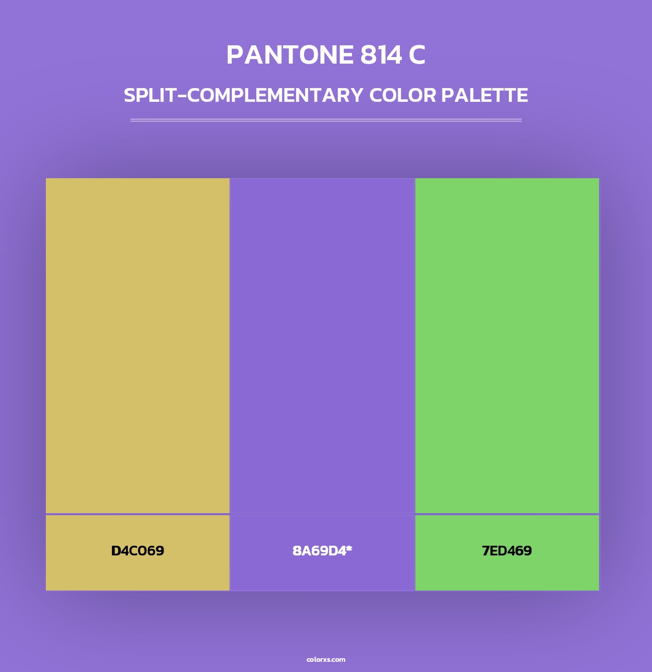 PANTONE 814 C - Split-Complementary Color Palette
