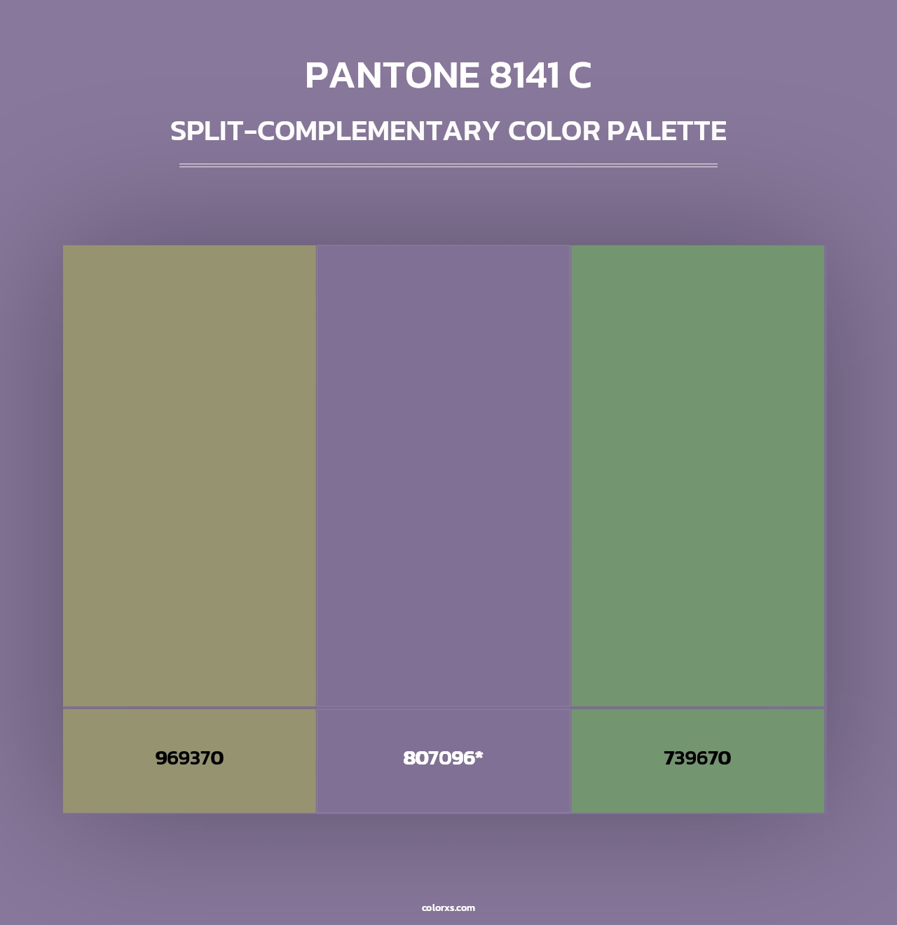 PANTONE 8141 C - Split-Complementary Color Palette