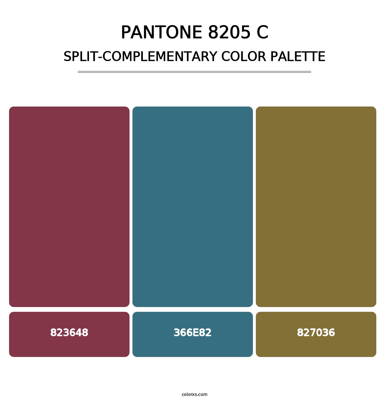 PANTONE 8205 C - Split-Complementary Color Palette