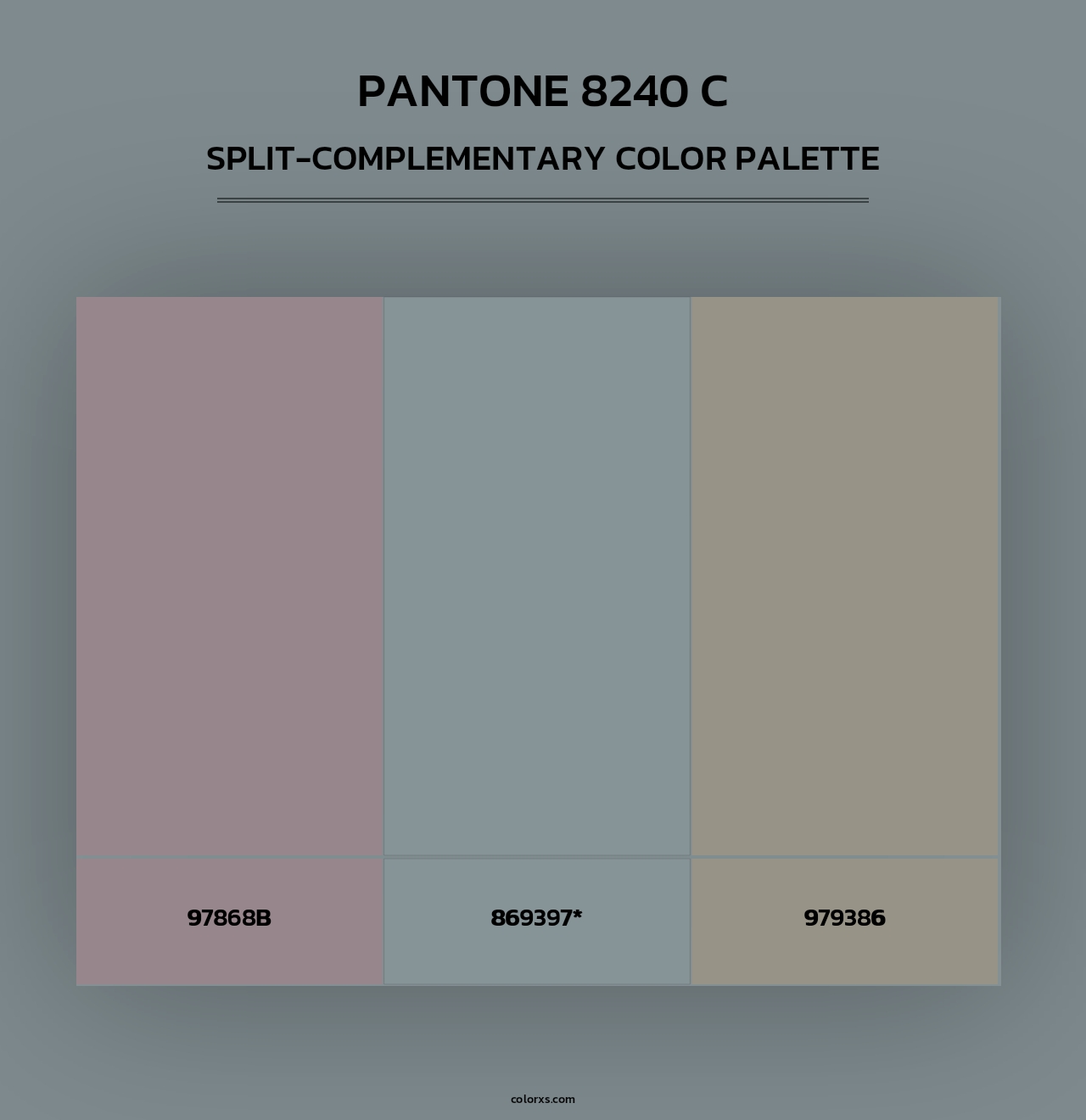PANTONE 8240 C - Split-Complementary Color Palette