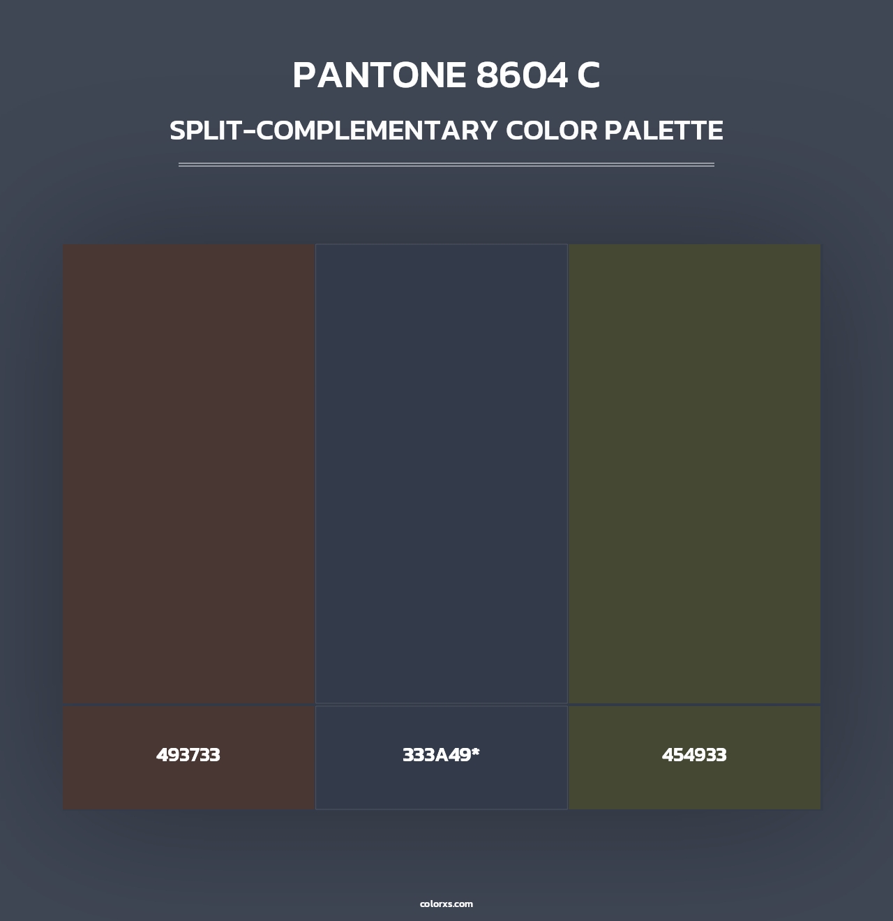 PANTONE 8604 C - Split-Complementary Color Palette